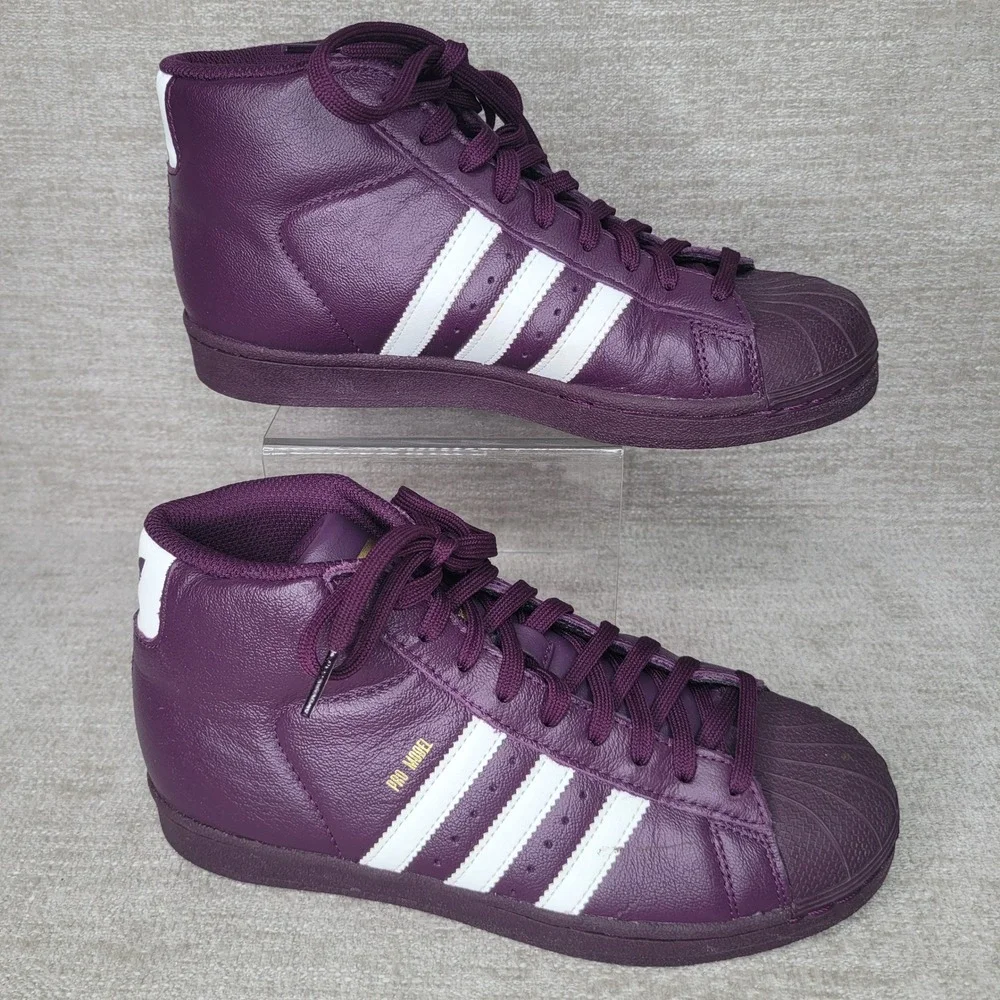Adidas Pro Model Red Night High Top Sneakers Purple AC7646 Mens 5.5 Womens 7